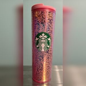 Starbucks Holiday 2020 16oz Tumbler Pink Multi Bubble Christmas
